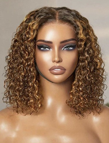 20 Zoll 13x4 HD Lace vorgeschnitten vorgezupft tiefe Welle Lace Front Perücke, 200 % Dichte