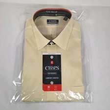 Men's 2XL Chaps Ralph Lauren Button Up Shirt 18-18/12  34-35 Yellow