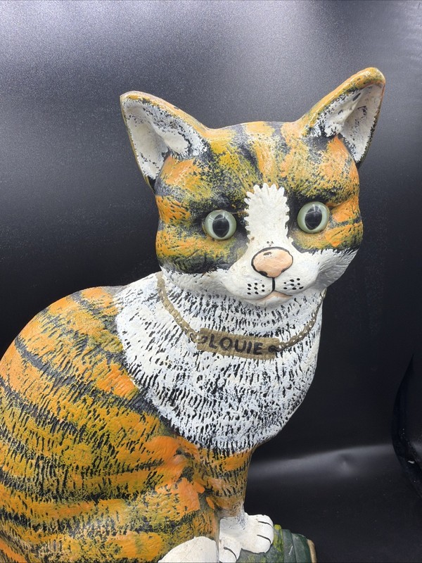Cast Iron Cat Doorstop Iron Doorstop - Vintage Iron Cat Figurine 1998 Louie