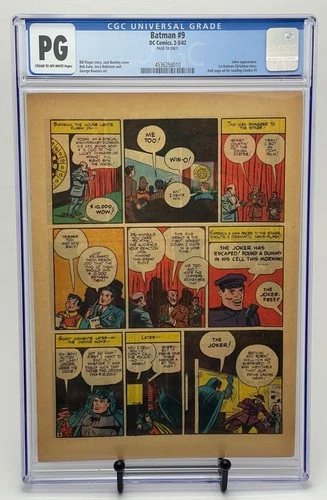 Batman #9 Early Joker App. Golden Age Vintage Superhero DC Comic 1942 CGC PG 18