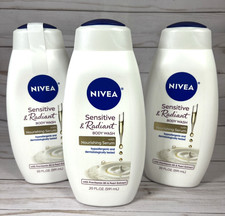 Nivea Sensitive  Radiant Body Wash w/ Nourishing Serum 20oz 3Pack 