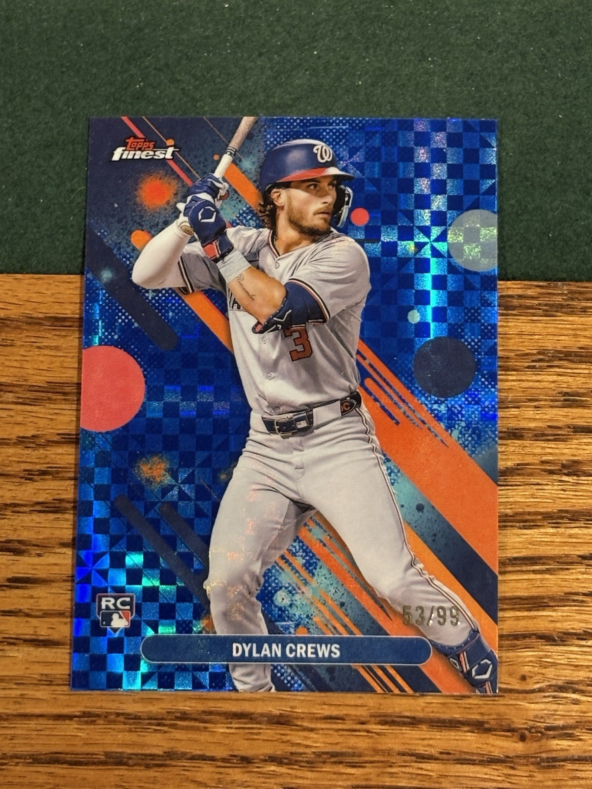 2025 Topps Finest Blue Checkerboard Refractor #125 Dylan Crews RC /99 Common