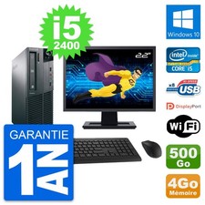 PC Lenovo M81 SFF Ecran 22" Intel i5-2400 RAM 4Go Disque 500Go Windows 10 Wifi
