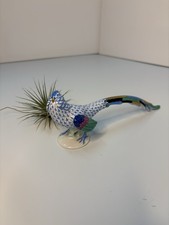 Herend Porcelain Pheasant Blue Fishnet Figuri...