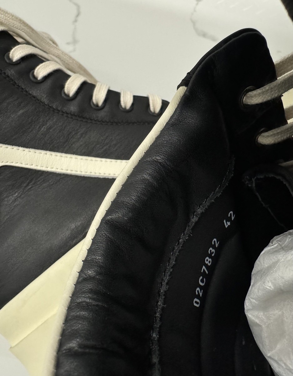 rickowens geobasket mega 42 新品 Rick Owens Mega Geobasket - Size 42 - Pearl Black - Made in