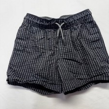 Art Class Boys Swim Shorts Gray Striped M 8 Elastic Waist Drawstring Lined