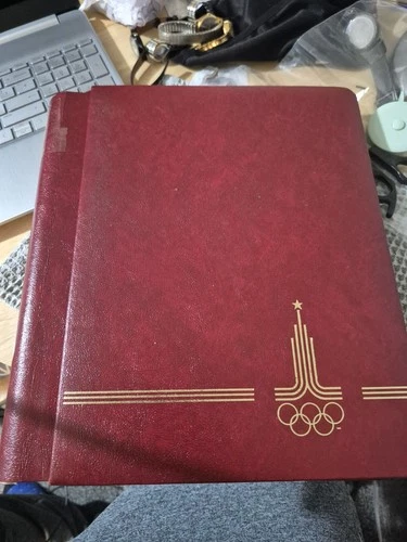 1980 RUSSIA OLYMPICS OFFICIAL COMPLETE POSTAGE  STAMP ALBUM (ALL 73 stamps MINT)