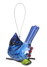 Crystal Expressions Ganz Elegant Holly Berry Blue Jay Ornament, ACRYX-288, 4"