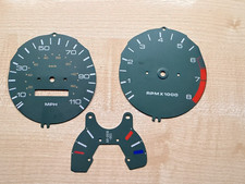 CLASSIC MINI 3 CLOCK DASH 110 MPH Green Gauge Faces (Metal)