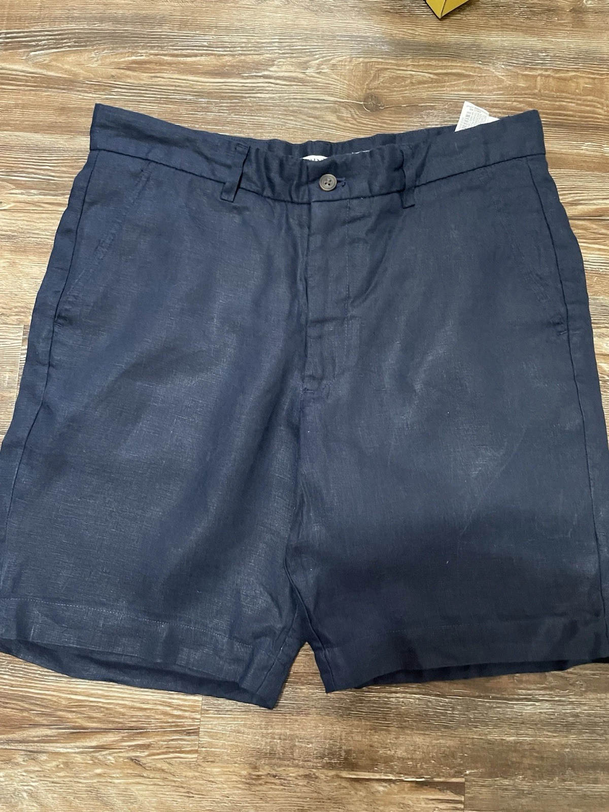 Zara Navy Linen Shorts Walking Board Resort Summer Size S 31 7" Inseam