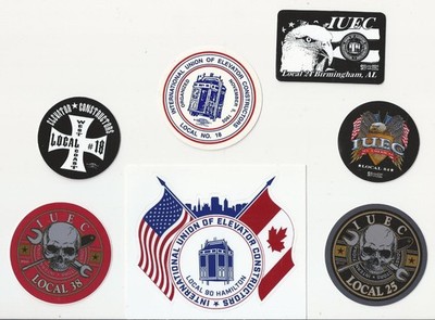 IUEC INTERNATIONAL UNION OF ELEVATOR CONSTRUCTORS UNION LU Large Sticker Lot7