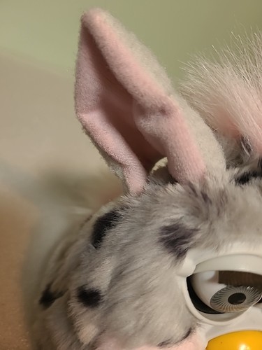 Furby Vintage 1998 Grigio e Rosa Macchie di Leopardo Occhi Grigi NON Funzionante - Foto 9 di 11