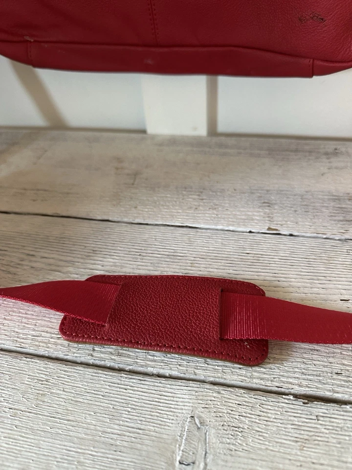 Красный кожаный чехол для ноутбука Burkley на молнии спереди карман на молнии мягкая шагреневая кожа - Изображение 4 из 4