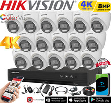 Hikvision 8MP 4K CCTV System ColorVu Cameras Outdoor Night Vision UHD DVR Kit