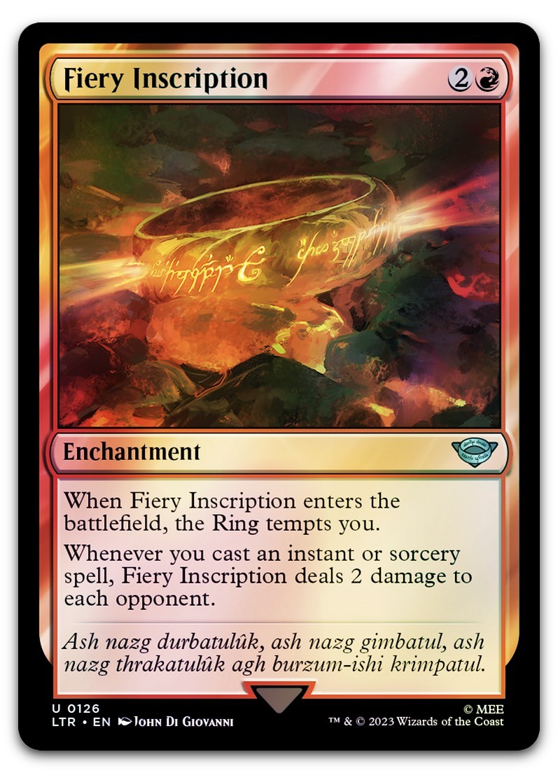 Fiery Inscription #126 (Foil) (LP) Lord of the Rings LTR Magic MTG