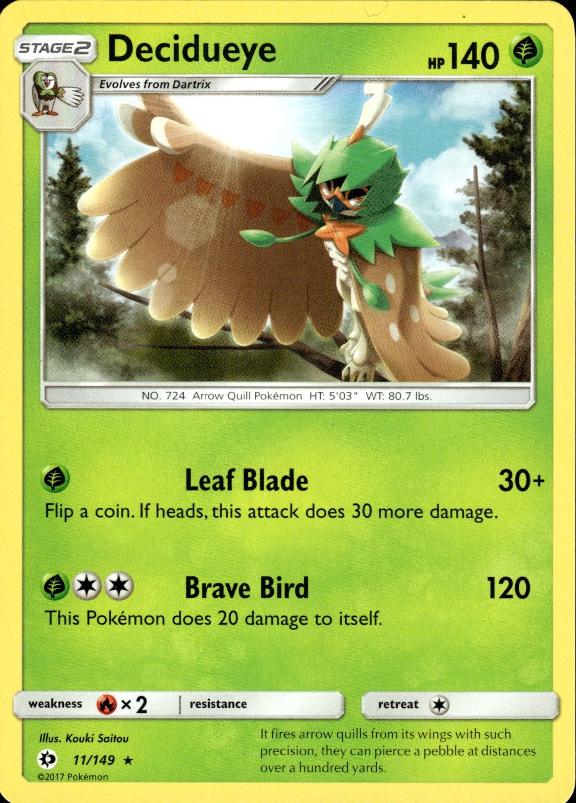 Decidueye 11/149 | Sun & Moon - Base Set | Pokemon TCG | English | Non-Holo Rare