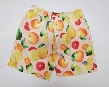 Pacsun Mens Swim Trunks Board Shorts Size Medium Fruits Colorful Drawstring