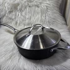 Calphalon #5003 3 Qt Saute Pan Skillet Hard Anodized Aluminum Non Stick VTG USA