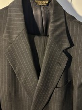 VTG Embassy Square USA Made 100%Pure Wool Men’s 2pcSuit Gray Pinstripe 40L 34X32