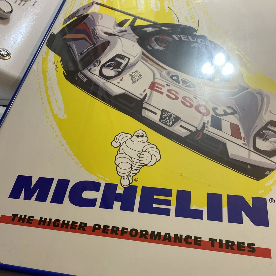 Póster enmarcado 24 Horas Le Mans 1993 Michelin Vintage Race Art Wall Room - 20x30 Foto 2 de 4
