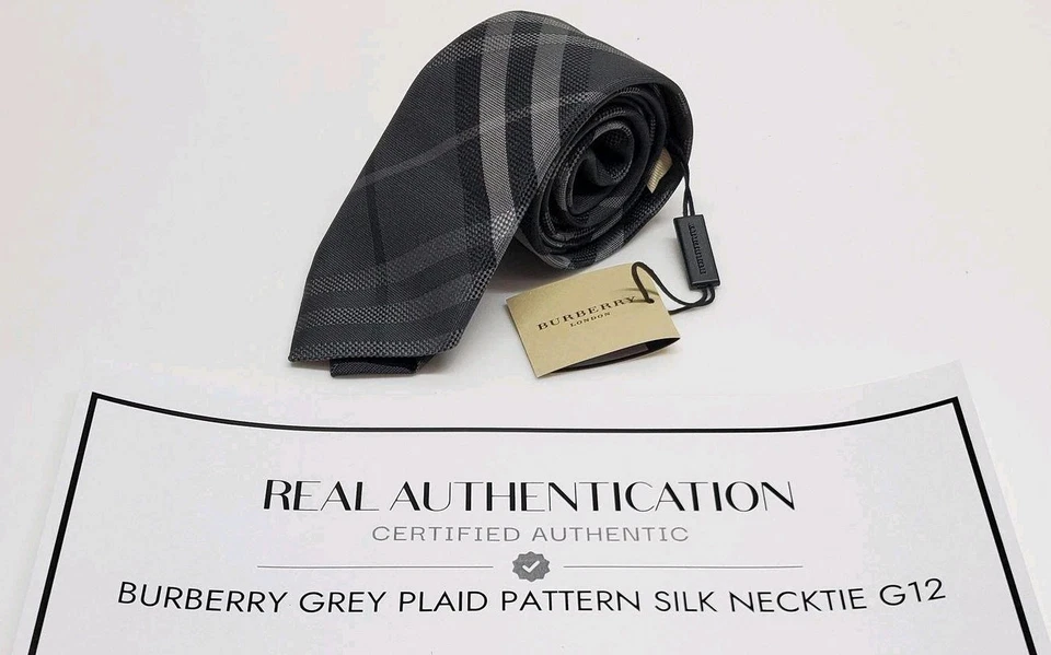 Corbata para hombre Burberry London teniente azul/gris a cuadros Nova 100 % seda usada una vez ¡BONITA! Foto 3 de 3