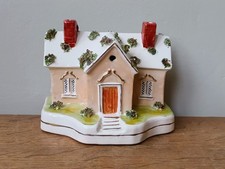 ANTIQUE Victorian Staffordshire Pottery Cottage House Pastille Burner 1840-1870
