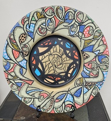 Barbara Rueda Original, hand-painted Ceramic Art Platter