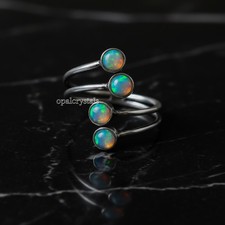 Welo Opal Gemstone 925 Sterling Silver Ring Handmade Jewelry Ring For Gift