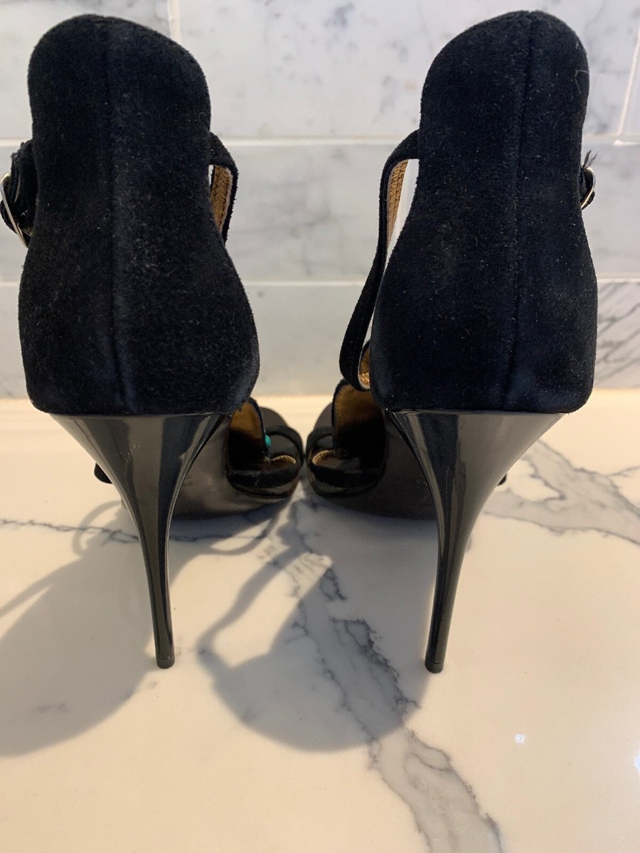 稀少 (ジュゼッペザノッティ) Nero Crystal & Suede Sandals GIUSEPPE ZANOTTI brown turquoise Embellished Crystals Stone