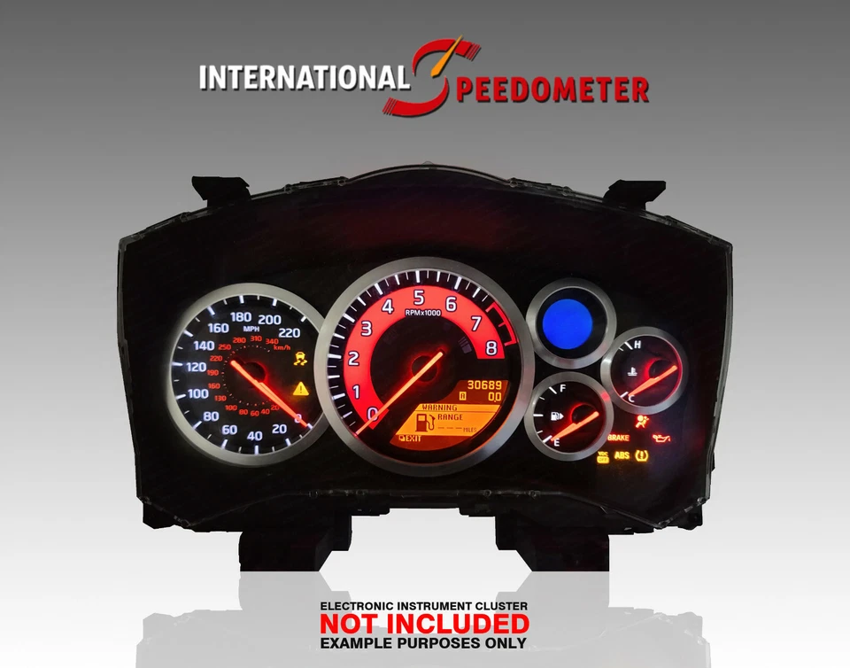 Placa frontal del velocímetro para un Nissan GT-R R35 2007-2020 calibre de fibra de carbono rojo Foto 4 de 4