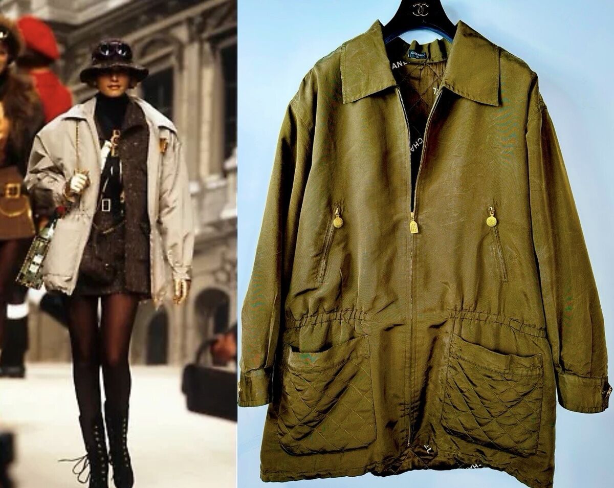 Chanel Vintage 1994 Brown Logo Coat 42 44 46 10 12 14 Chanel Vintage 1994 Brown Logo Coat 42 44 46 10 12 14