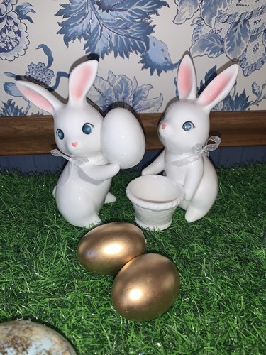 Spritz Target Ceramic Easter Bunnies Egg Basket Vintage Retro Style 2023 Set 2