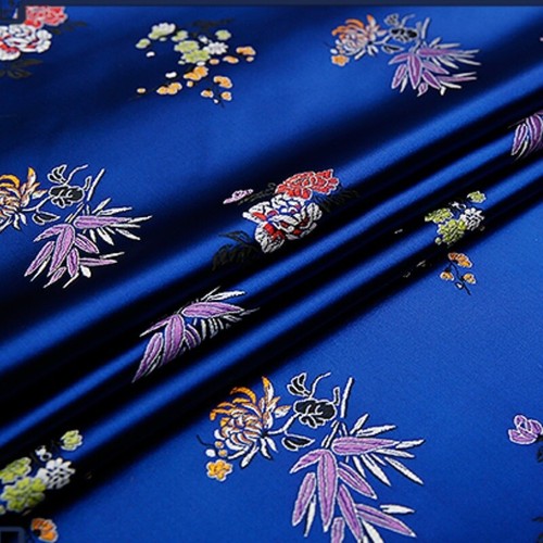 Chinese Satin Fabric Jacquard Damask Brocade Hanfu Cheongsam Cloth By Metre Red - Picture 14 of 20