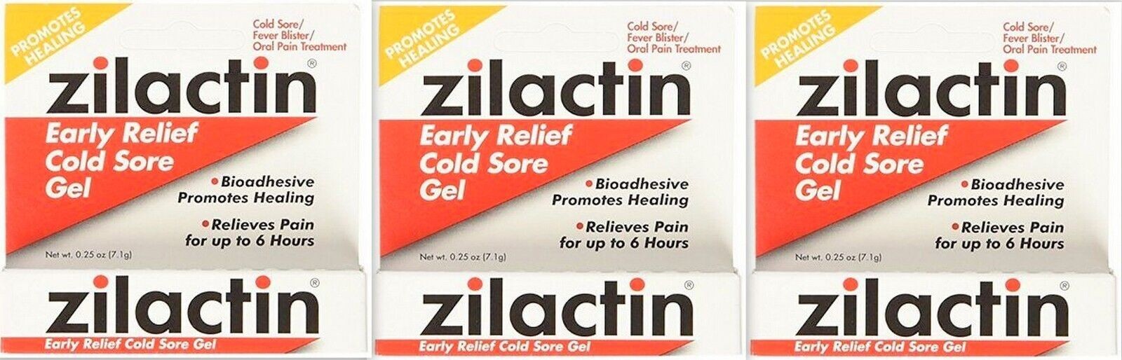 Zilactin Cold Sore Red Relief Gel 0.25oz ( 3 Tubes ) 350486468024 eBay