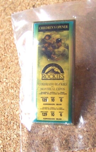 Colorado Rockies pin 1993 3rd Home Game ticket replica ltd to 350 - Picture 4 of 9