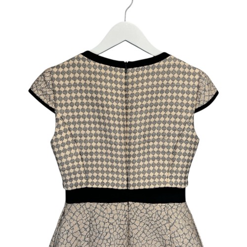 Ted Baker Jacquard Qiara Dress Size 1 UK 8-10 E 1 0-2 XS Beige Black - Picture 3 of 18
