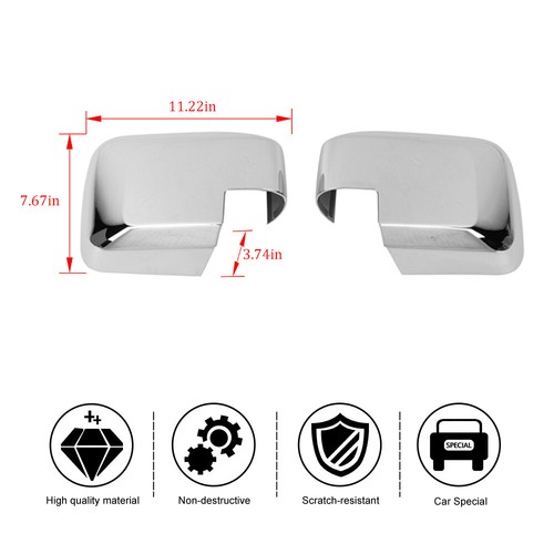 Chrome Exterior Side RearView Mirror Cover Trim For Ford Bronco 2021+Accessories - Foto 8 di 9