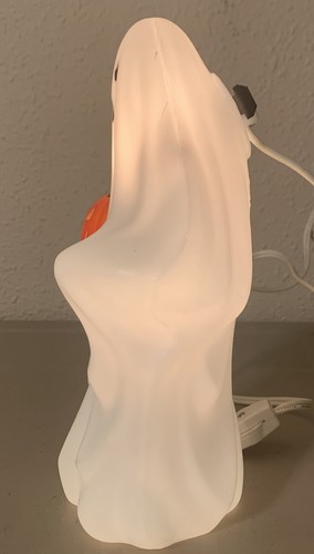 Vintage Empire 9" Halloween Ghost Carrying Pumpkin Lighted Tabletop Blow Mold - Picture 3 of 8