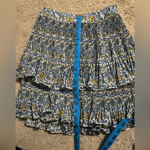 Boden | Plisse Floral Tiered Mini Skirt Sz 4 - Picture 7 of 8
