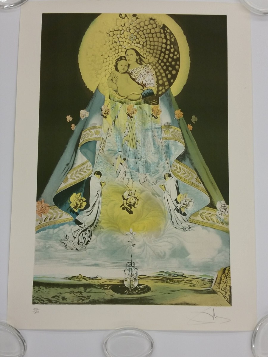 他の方発送×Salvador Dalí 【神曲】 lithograph 証明書 VF Salvador Dali Lithograph Madonna And Child Limited Ed. Pencil