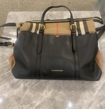 BURBERRY Mason Diaper Tote Bag with Calf Grain Leather  Gold Trim