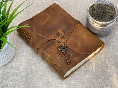 Personalized Leather Journal With Small Defects Handmade Deckle Edge Paper - Picture 45 of 70