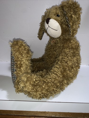 Plush Rabbit Stuffed Easter Bunny Large Handmade Jointed Limbs Houndstooth Ears - Picture 13 of 24