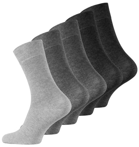 Paquete de 5 pares de calcetines de vestir formales para hombre de primera calidad de algodón marrón gris marino - Imagen 18 de 35