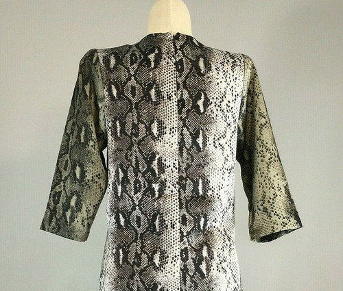 Sen Collection Santiago Kleid XS anthrazit weiß Schlangenledermuster Mini neu 190 $ - Bild 6 von 6