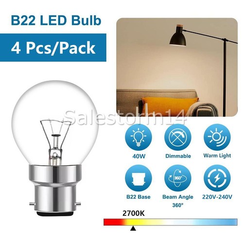 4pcs 40W 240V Fancy Round Light Globes Bulbs Lamps Incandescent Bayonet Cap B22 - Picture 2 of 9