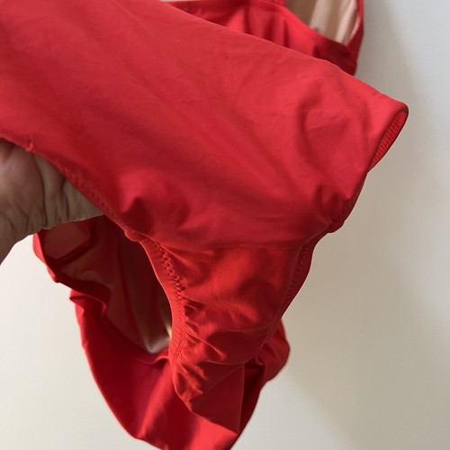 J. Crew Red Ruched V-Neck One Piece Swimsuit Women's XS Bathing Suit - Picture 13 of 18