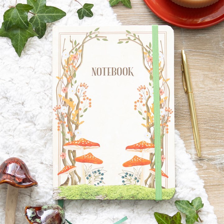 Enchanted Forest Mushroom Design A5 Notebook Journal