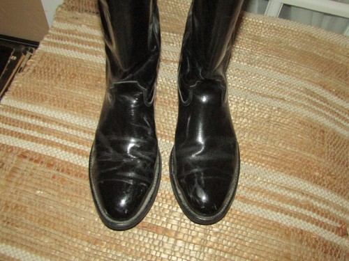 Double H Mens sz 9.5 D Black Pull On Work Western Steel Toe Boots Oil Resistant - Picture 5 of 18