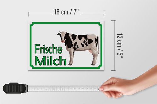 Holzschild Hinweis 18x12 cm frische Milch Verkauf Kuh Deko Schild wooden sign - Foto 5 di 5